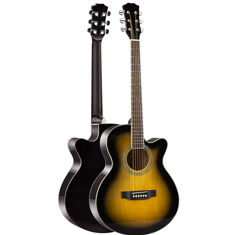 Chinese factory direct sale Wholesale/Custom 40 inch all  basswood cheap price acoustic guitar student guitar