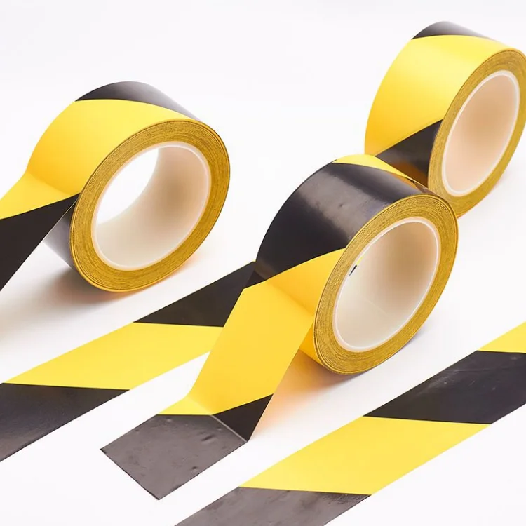 Underground Industrial Construction Warning Yellow Black Danger Warning Pvc Floor Marking Tape