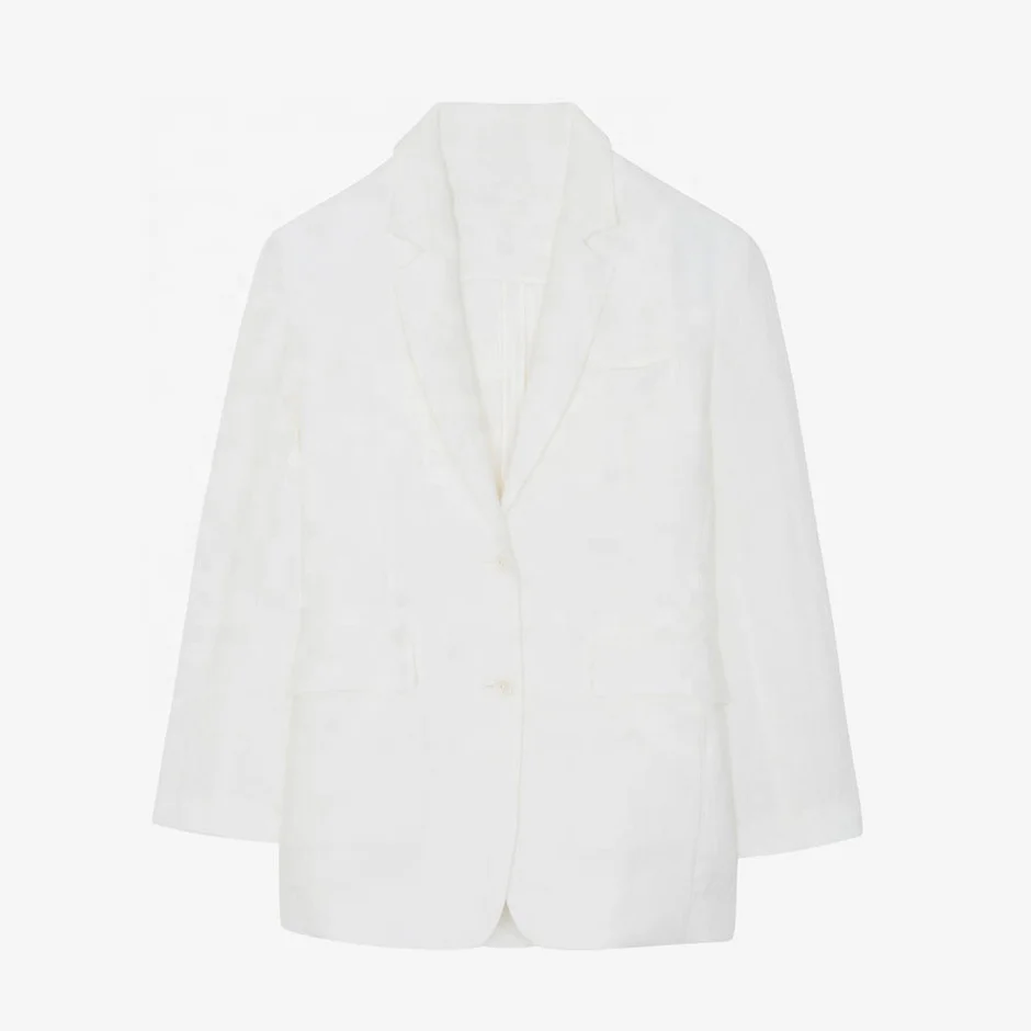 Relaxed Breathable Single Breasted Linen Blazer Ladies Blazers For Women