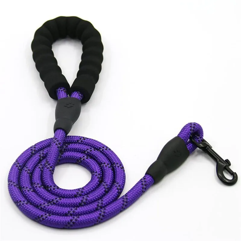 
High quality Eco-Friendly nylon round colorful rope leash lead for pet dog 