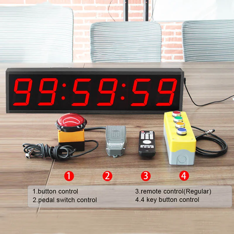 CHEETIE CP19 Customized Large 6 Digit LED Interactive Rock Climbing Troops Training Timer With Buzzer Button