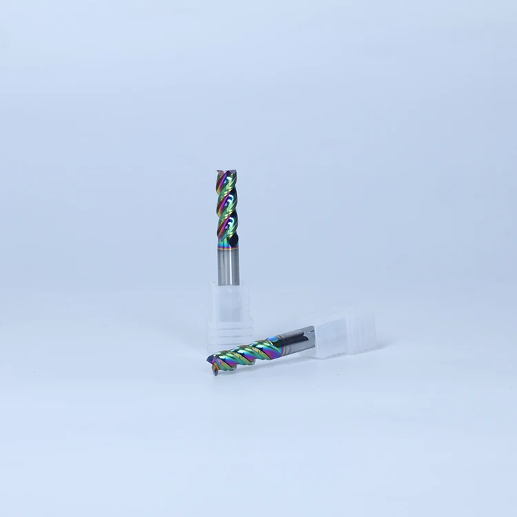 Efficient processing and smooth chip discharge 3 Flute Milling Cutter With DLC Coating Cnc End Mill For Aluminium