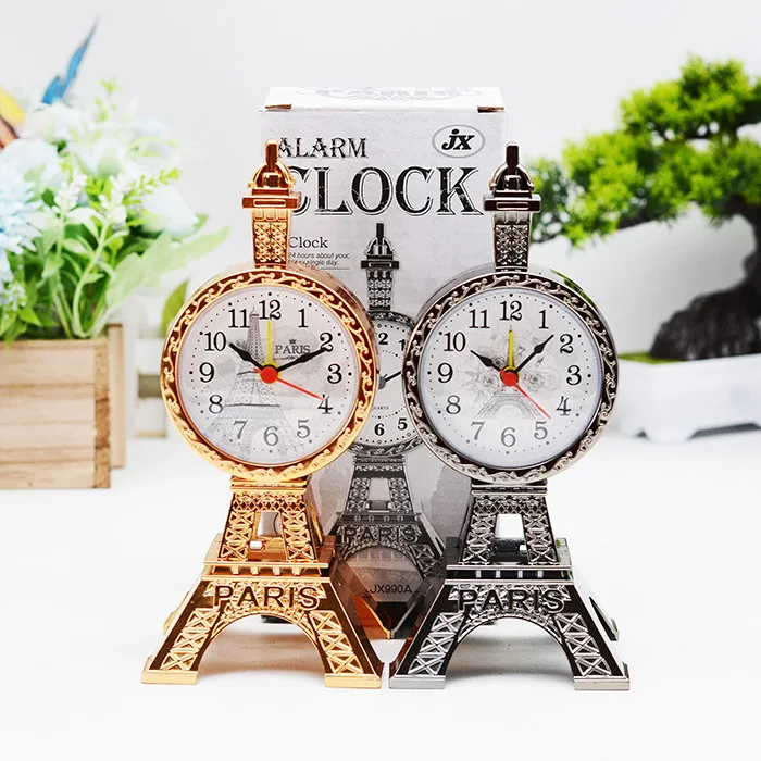 very nice eiffel tower shape clock plastic la tour eiffel table desk clock for gifts