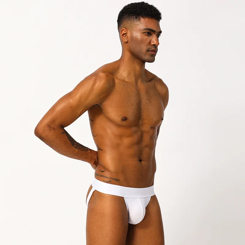 Sexy Gay Men Underwear Male Lingerie Jockstrap G String Thongs Mens Underpants Pure Cotton Solid Briefs Panties Jock Strap