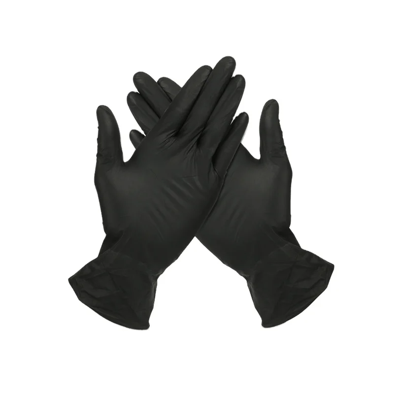 Hot sale disposable waterproof soft black pure nitrile gloves Work protective gloves