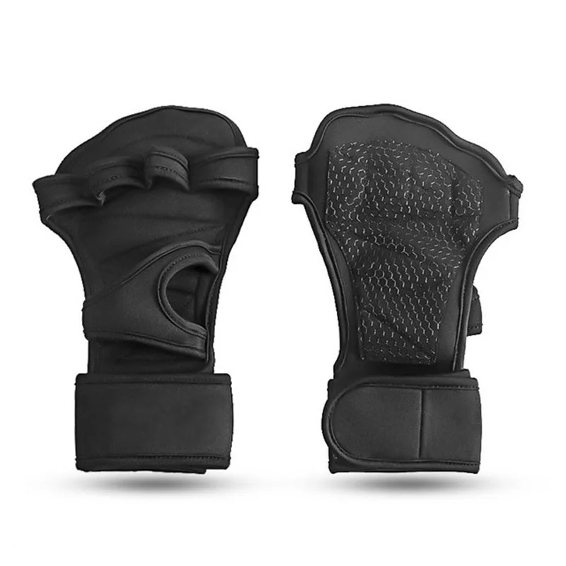 YZ-408 # Сжатия наручные Нескользящие дышащие перчатки спортивные до середины пальцев Тяжелая Атлетика
