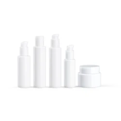 High quality white ceramic luxury glass lotion bottle cosmetic jar set 30ml 50ml 100ml 120ml