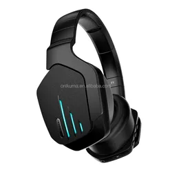 Onikuma B60 High Quality Comfortable Wearing Noise Cancellation Wireless Headphones Blue tooth Headset with LED