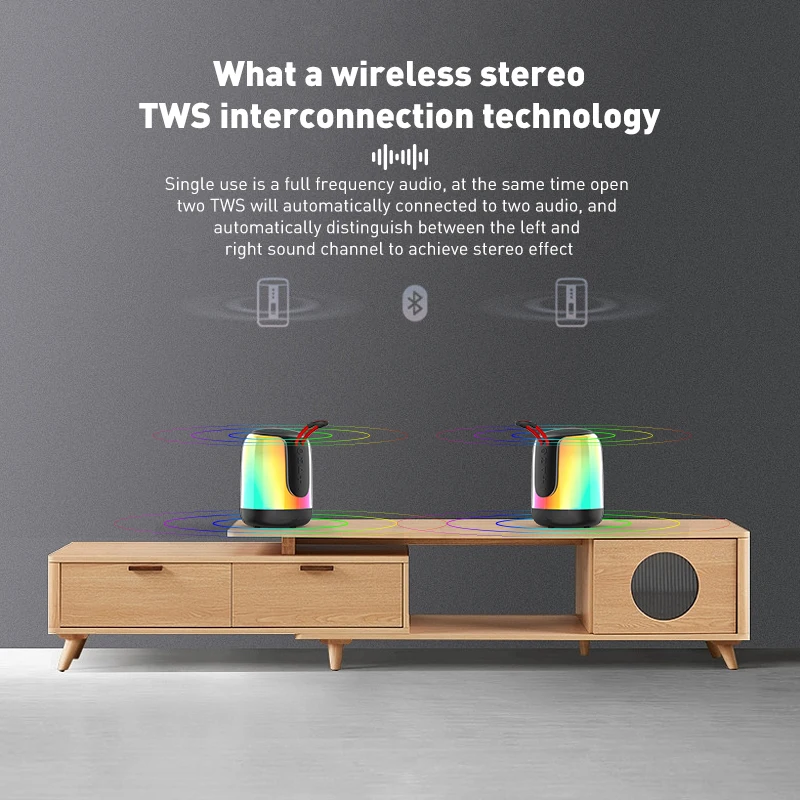 Waterproof Mini Portable Outdoor HD Sound Bass Bluetooth Speaker Home Dual Pairing Wireless Speakers