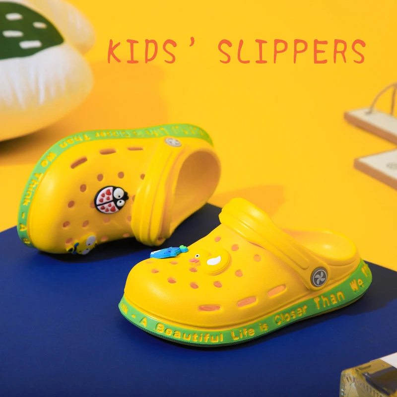 Low MOQ Cheap Wholesale House Outside Cave Sandals Slippers Hard-wearing First walking Kids Summer Clog Sandals