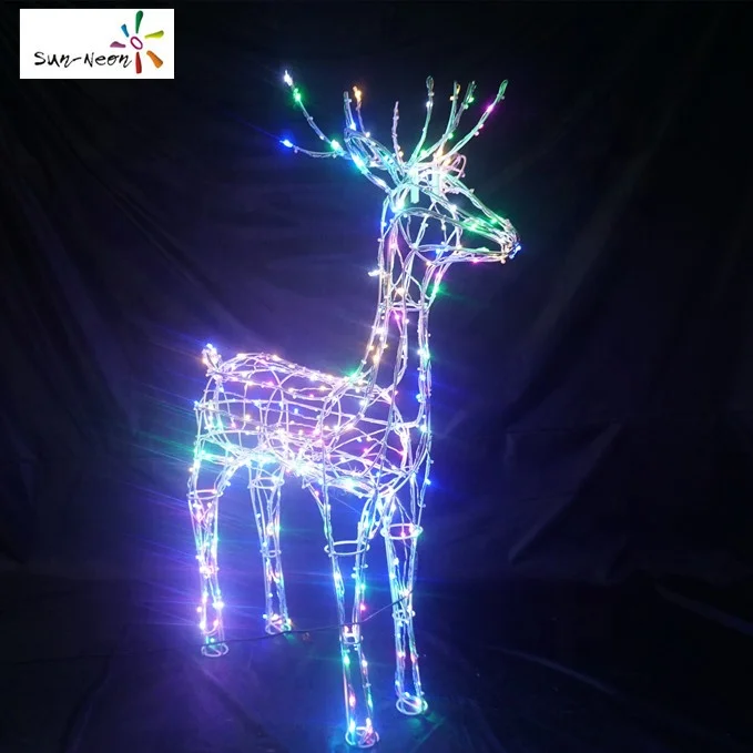 Mini plastic deer nice plastic deer models fancy christmas outdoor decorative deer