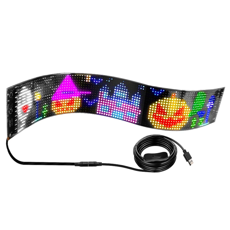 5V USB Programmable Led Flexible Display Screen APP control Pixel Matrix Soft Screen LED for car advertising holiday decorations
