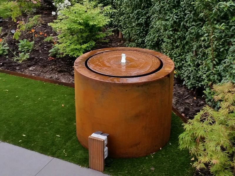 corten steel rain curtain water features gardens waterfall fountain water table