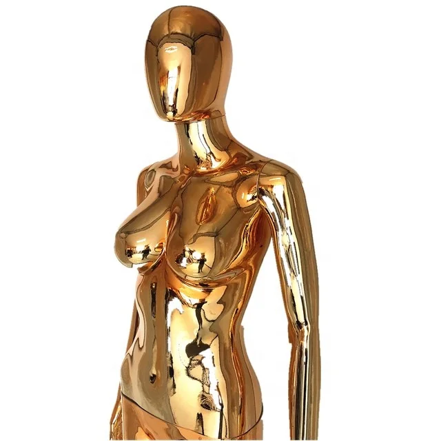 Регулируемый цветной полноразмерный хромированный манекен цвета розового золота для свадебного платья