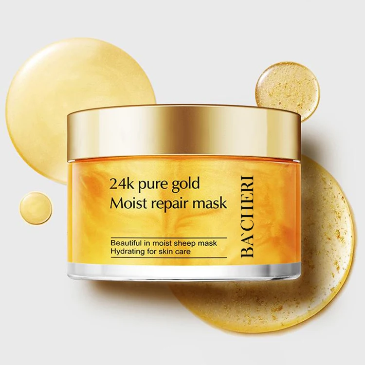 Private Label Skin Care Sheep Mask Peptide Moisturizing Anti Wrinkle 24k Pure Gold Moist Repair Facial Mask