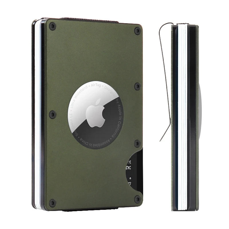 Custom Logo Minimalist Rfid Aluminum Slim Cash Credit Card Holder Laser Engraving Anti Theft Metal Wallet For Men