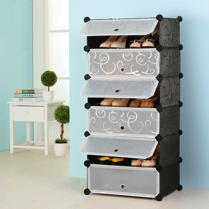 Factory Direct Rental Housing Dust Proof Shoe Rack Home Furniture DIY Shoe Cabinet Foldable Shoe Rack