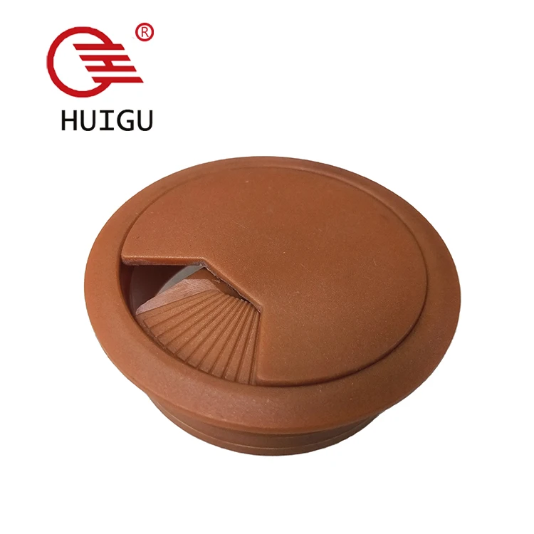 Dustproof electrical outlet box hole covers Black/White/Red-brown color plastic round table grommet