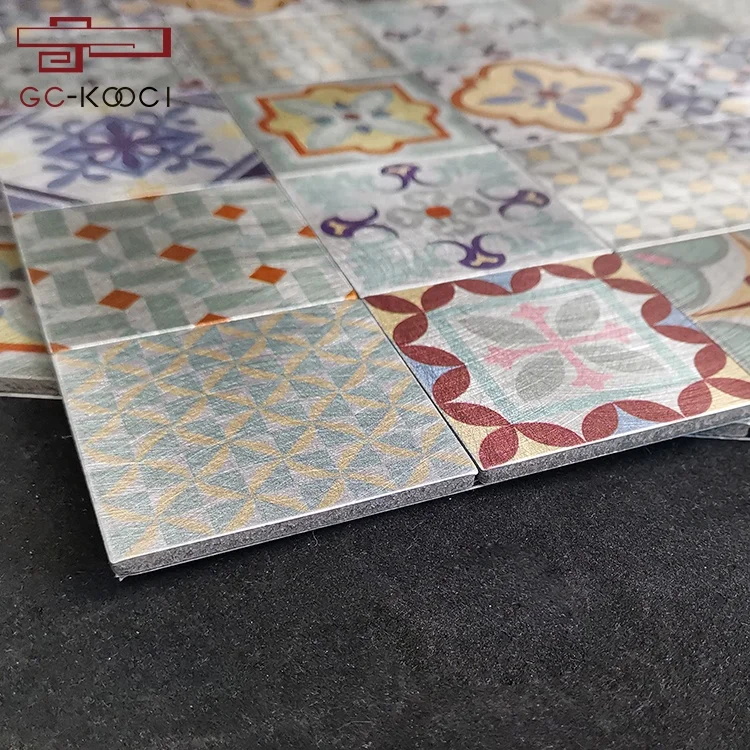Self adhesive inkjet printed aluminum composite panel mosaic tile various Patterns mix wall decoration mosaic