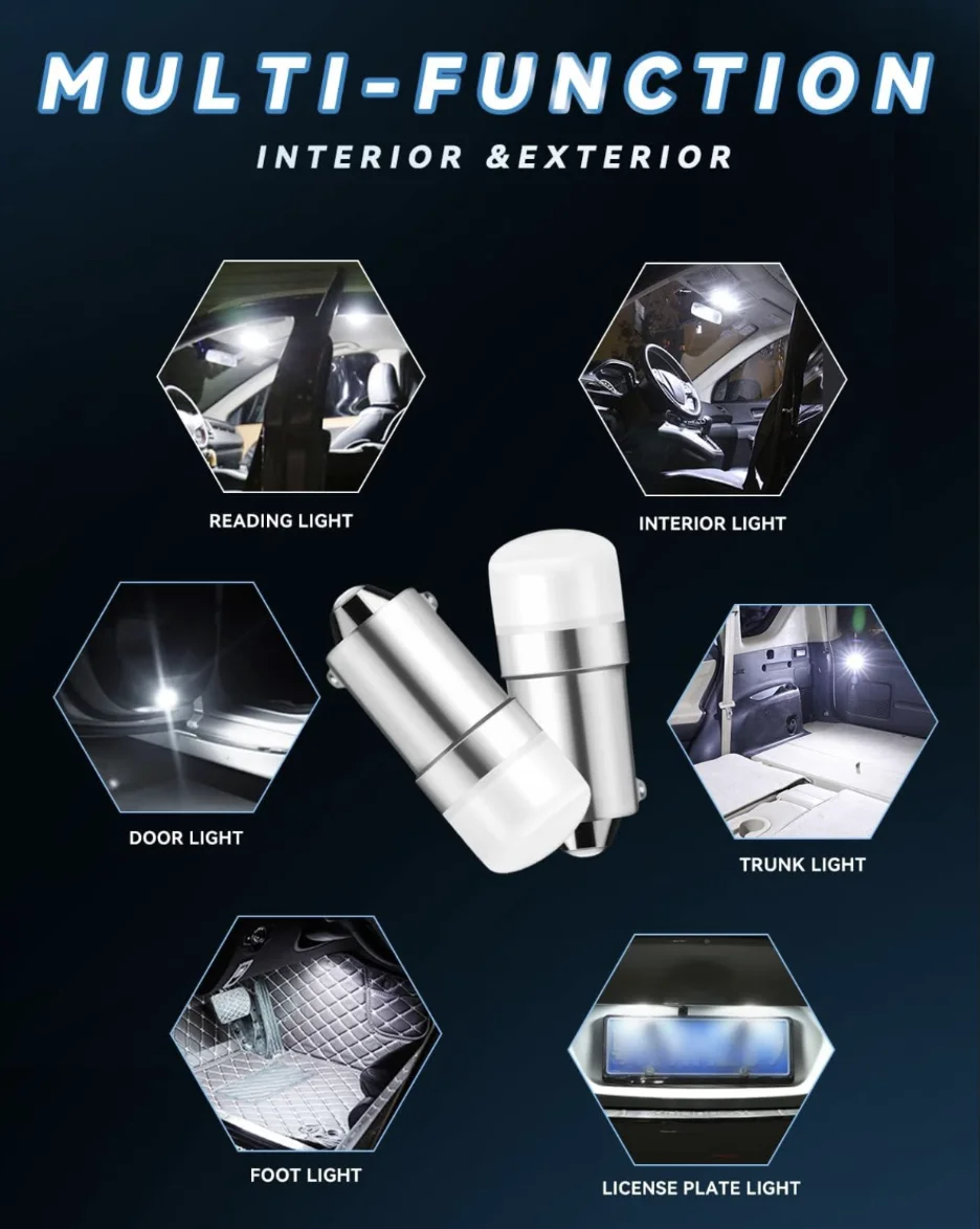 AC/DC12V #53 #57 #1893 #1815 #1816 #1898 LED indicator light bulb BA9S LED car light bulb T3-1/4 Pinball machine led bulb 6.3V