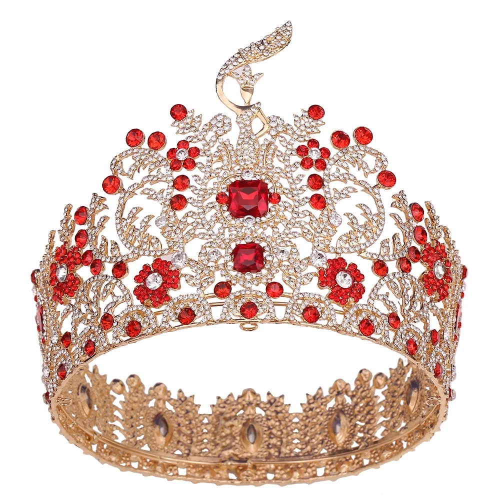 Круглая свадебная корона большая каменная тиара и Miss World высокая для женщин девочек