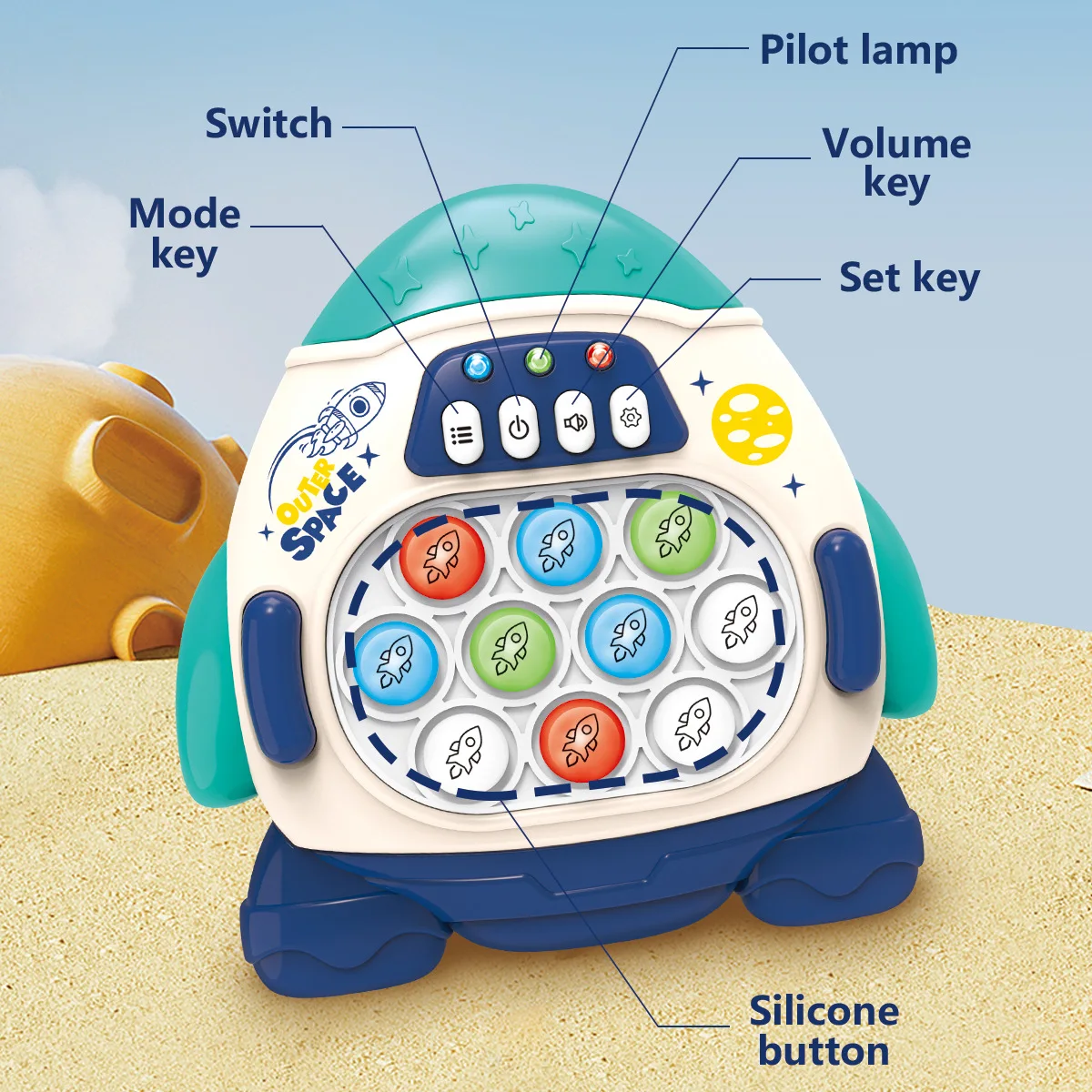 Anti Stress Handheld Fast Quick Push Game Console Toy Bubble Electric Pop Its Electronic Fidget Sensory Toy For Kids