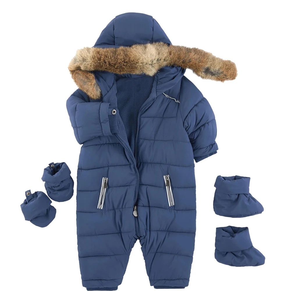 Custom children clothes heavy warm  baby bodysuit newborn baby boys clothes baby winter coat