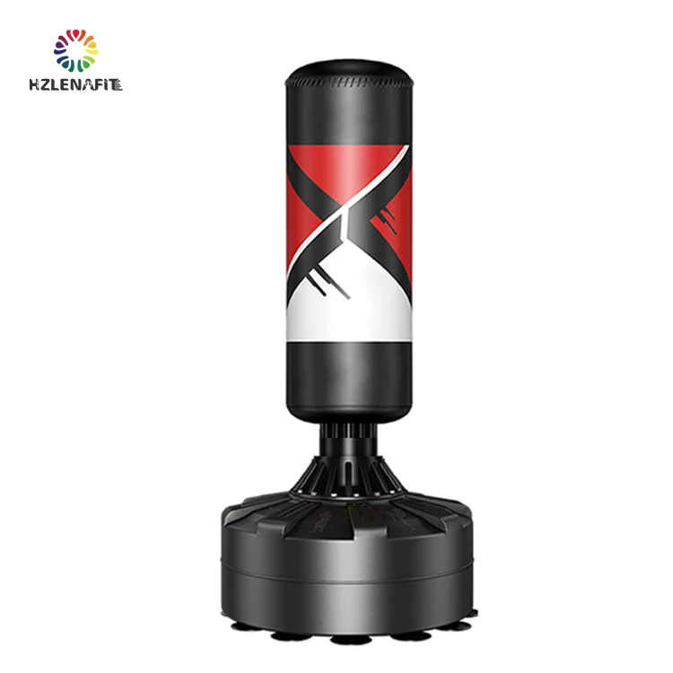 Free Standing Kick Boxing Punching Bag With Stand Leather Sand Heavy Bag Adult Mitts  Boxing Punching Bag