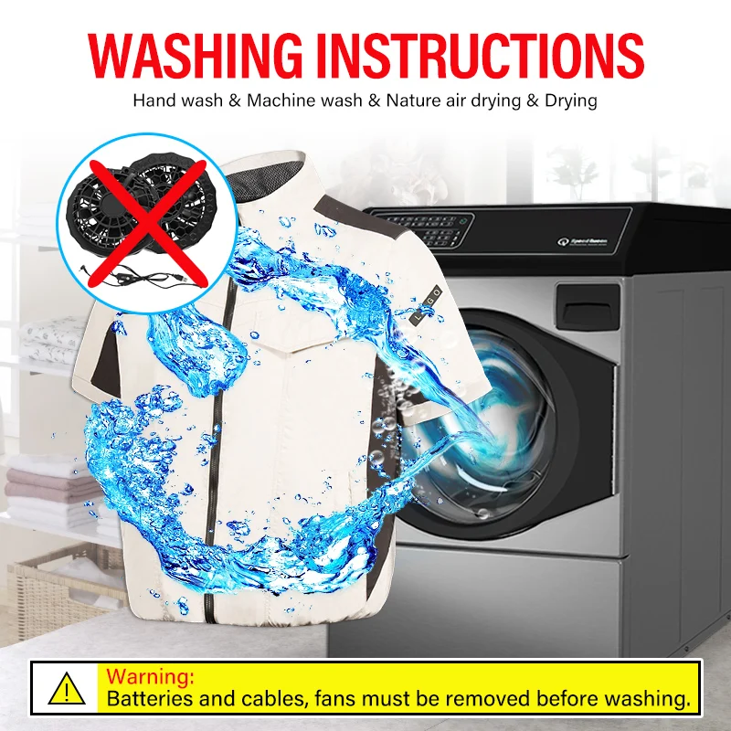 Unisex Cooling Vest Summer Air Conditioned Short-sleeved Overalls with Built-in Fan for Temperature Safety