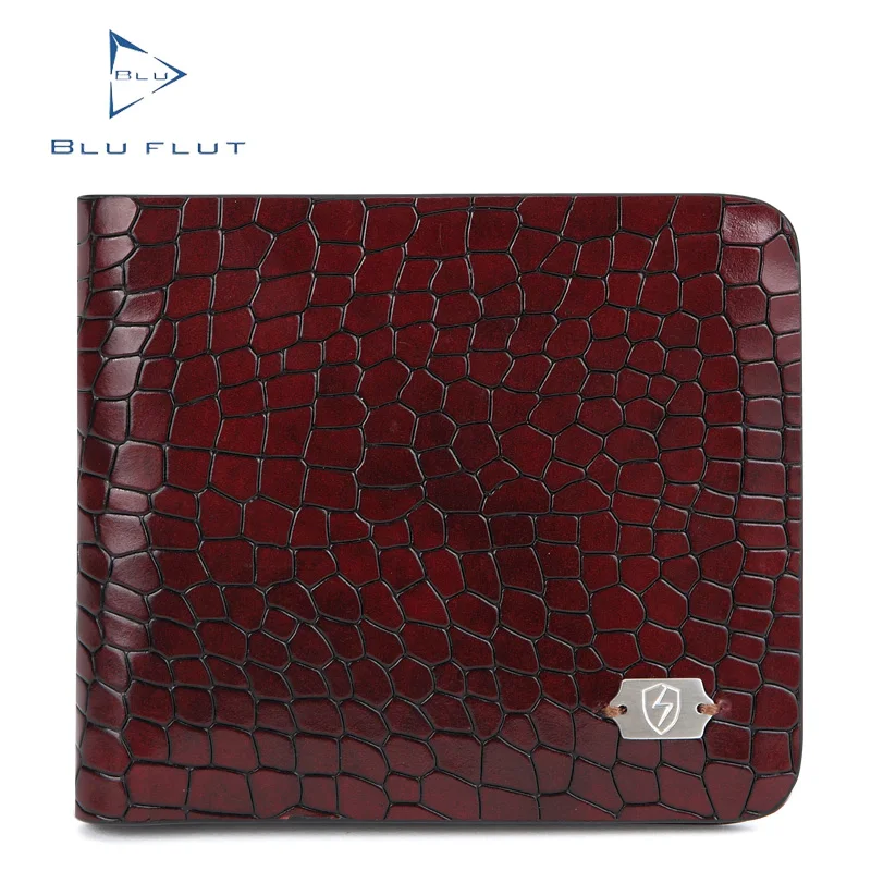 Balmanent hot sale mens crocodile pattern cow leather short purse man wallet real leather