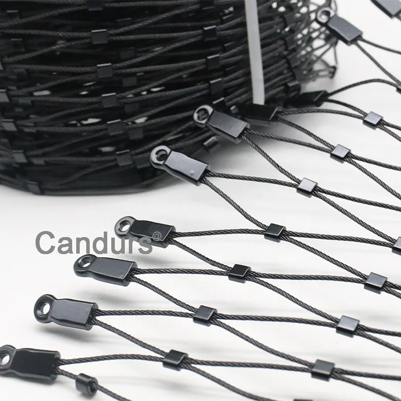 Black Oxide Ferrule Type Flexible Stainless Steel Wire Rope Zoo Bird Mesh Aviary Fencing