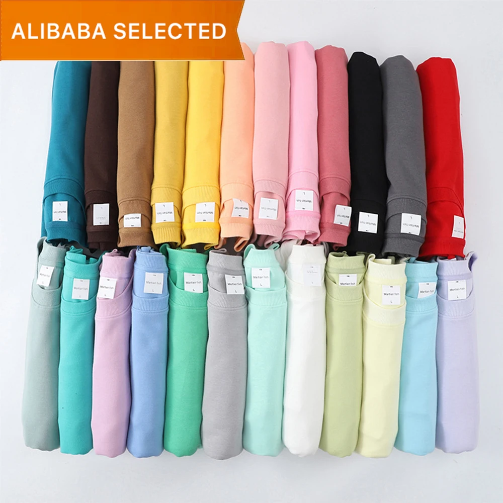 H5004 High Quality 24 Color 3XL 300g Cotton+Polyester Drop Shoulder Oversized Crewneck Sweatshirt Plain Unisex Sweatshirt