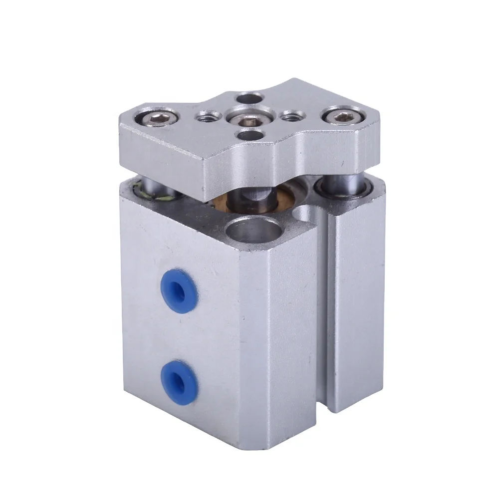 CQMB Pneumatic Thin Air Cylinder Double Acting Type Guide Rod Series Hard oxidation cylinder block