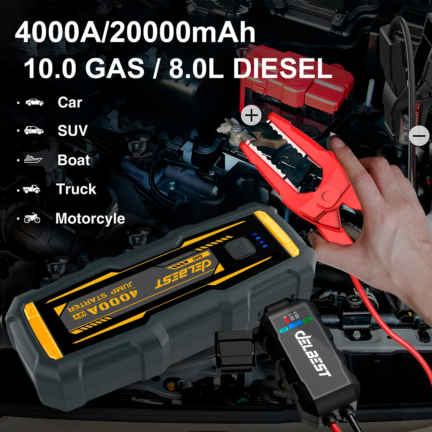 Emergency Power Supply Booster Portable Power Bank Battery 65W Fast charger 230W outport 12V Car Battery Jump Starter