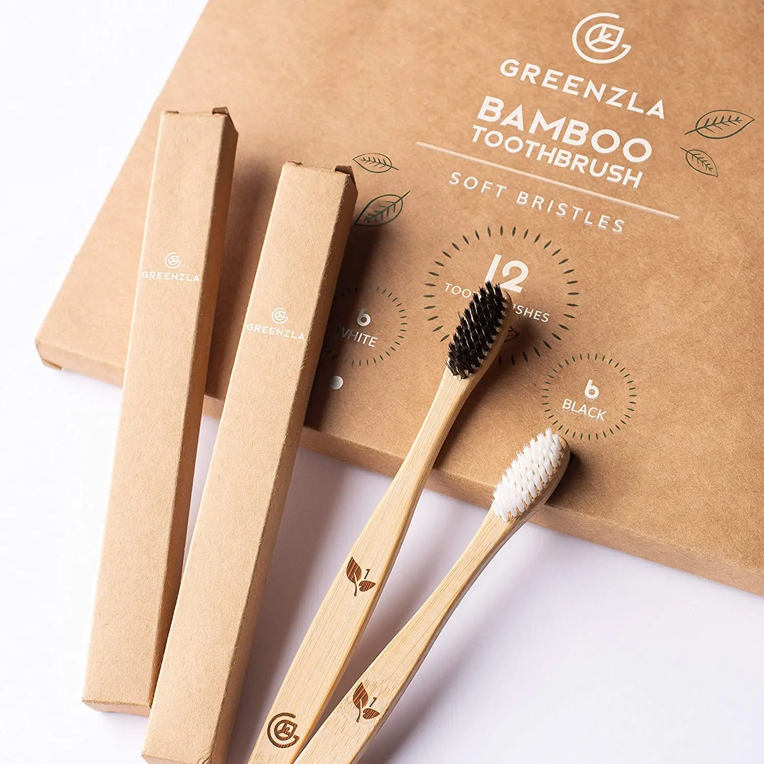 Disposable bamboo toothbrush for hotel - Natural bamboo handle toothbrush - Compostable wooden tooth brush