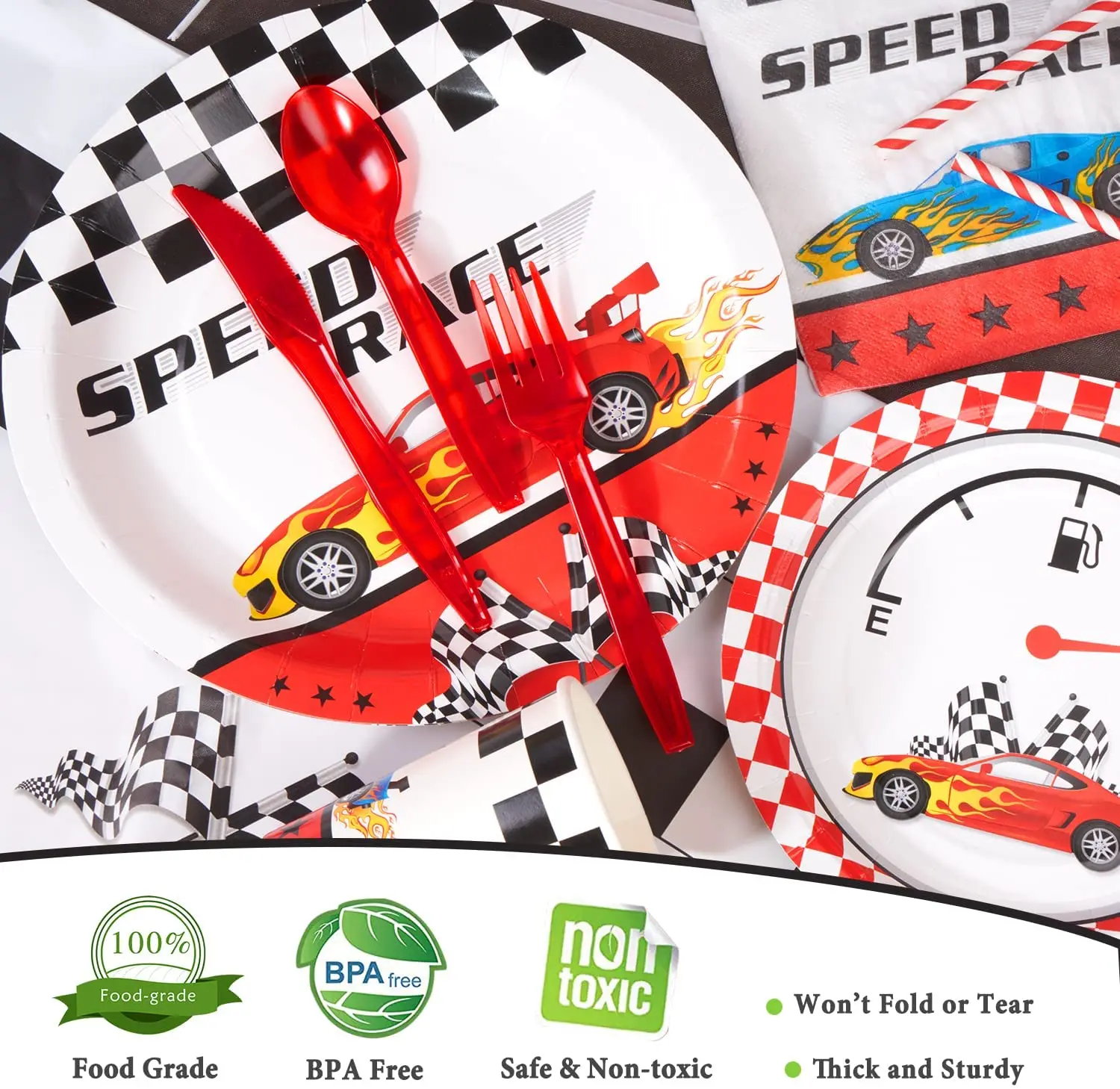 Race Car Theme Birthday Party Decoration Children Favor Party Tableware  For Kids  Birthday Party Supplies
