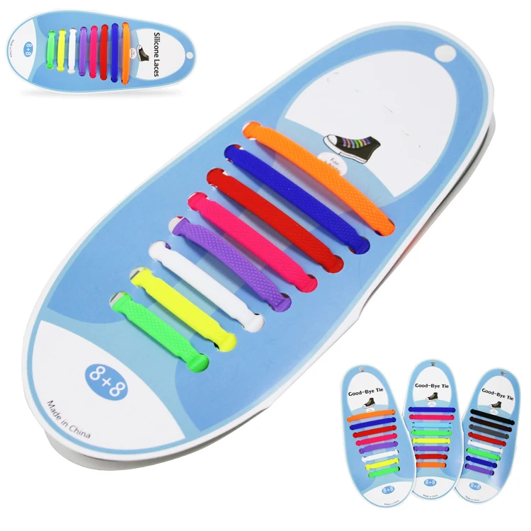 
New color silicone shoe lace custom print lazy sports simple silicone no tie shoelaces laces silicone shoes 