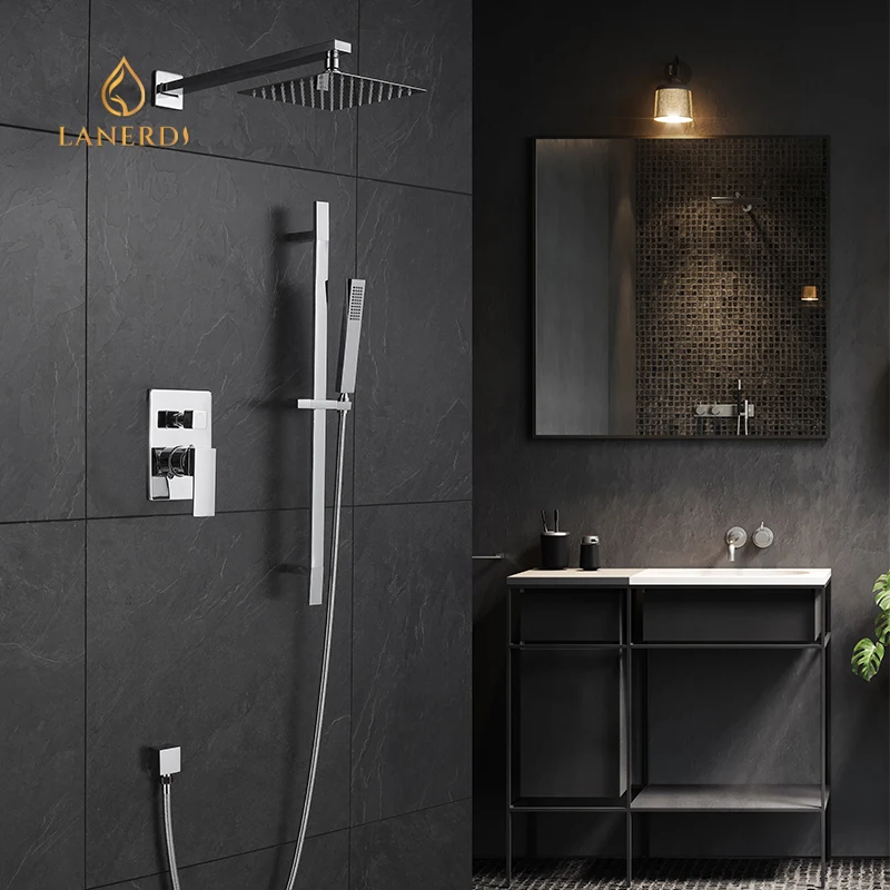 wholesale sanitary ware bathroom bath hand held rain brass shower head faucet sliding bar complete set