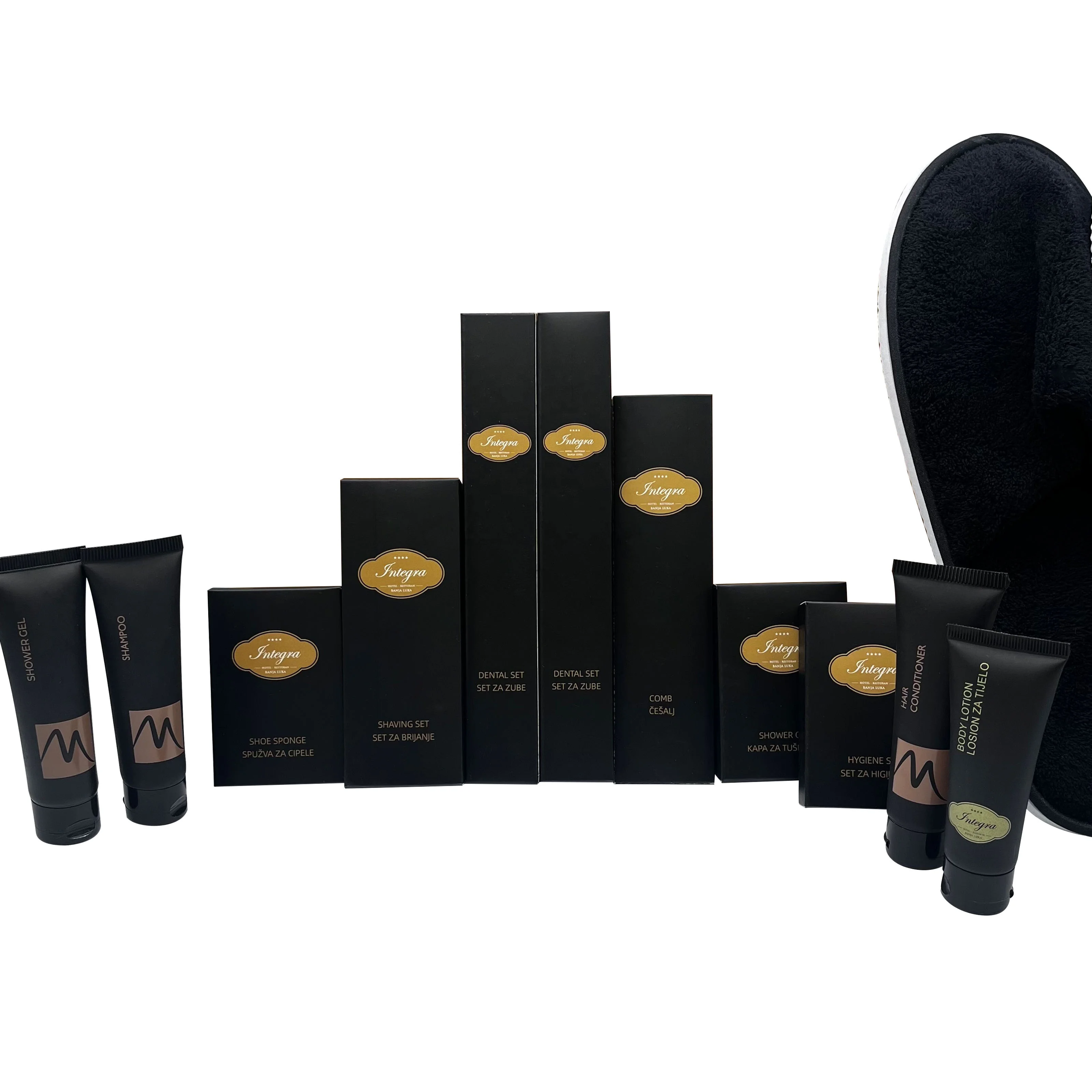 Black Custom Cosmetics Kit Bathroom Mini Soap Disposable Hotel Guestroom SPA Amenities Supplies Serie