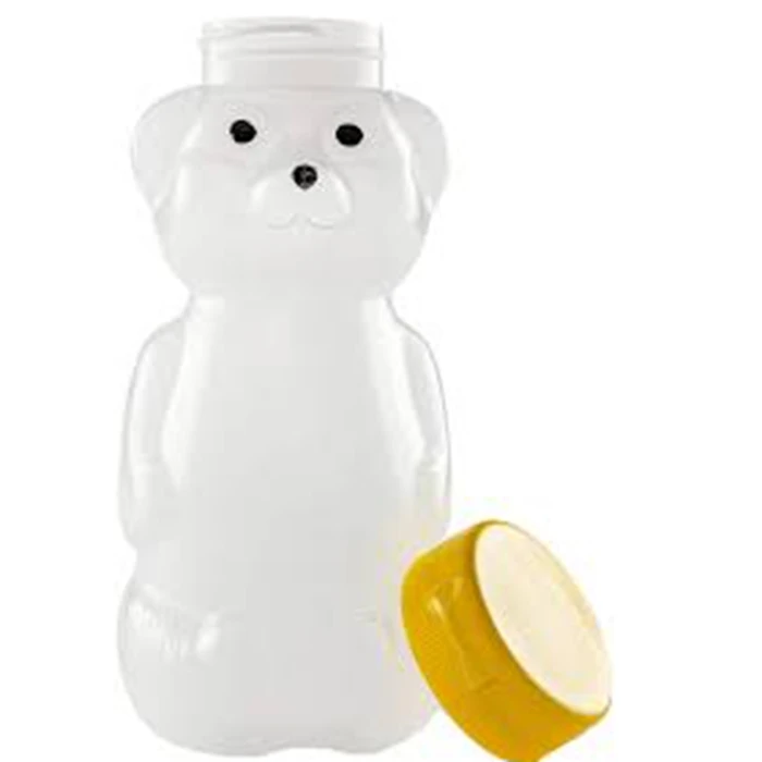 Plastic Bear Jar with Needle Nose Lid Can hold honey, syrups and other liquids Perfect Beekeeping tool
