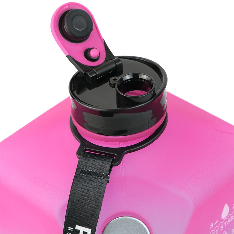 China Bulk Buy 2.7l Square Water Bottles With Phone Holder High Quality Metal Cover Water Bottles For Sports Bpa Free