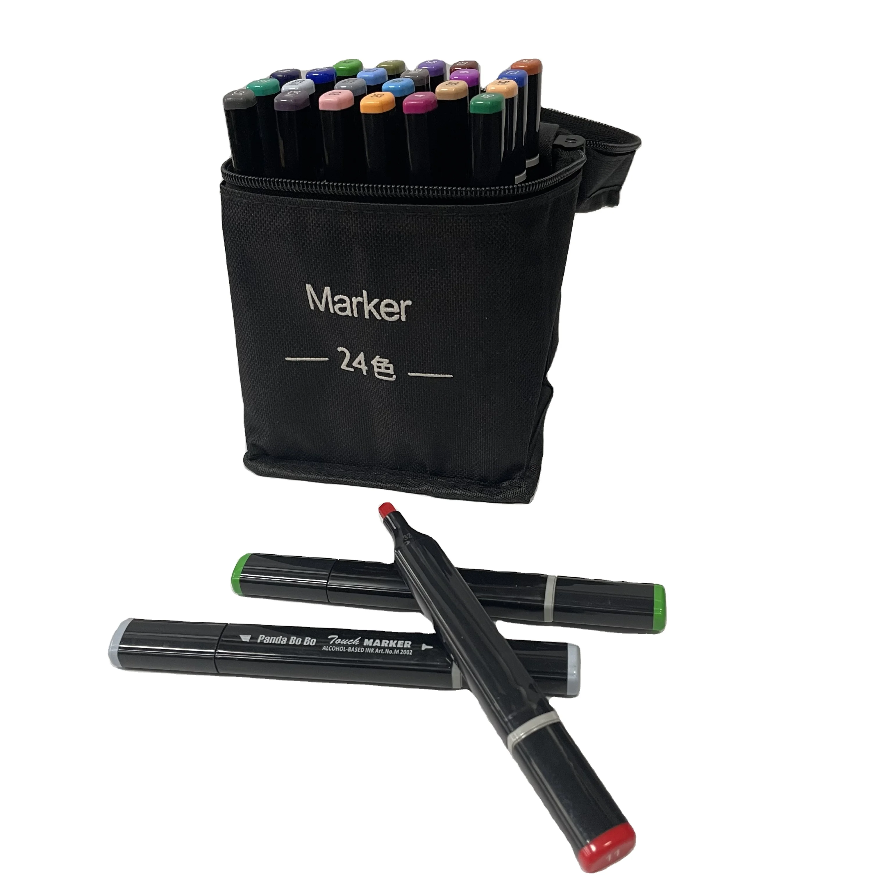 Art 24 Colors Marker Pen Set School Office Double Sided Coloring Markers Watercolor Marker Brush For Drawings