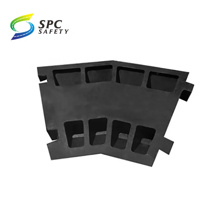 Wholesale industrial construction road 2 channel pvc yellow cover cable jacket Rubber speed bump cable protector ramp corner