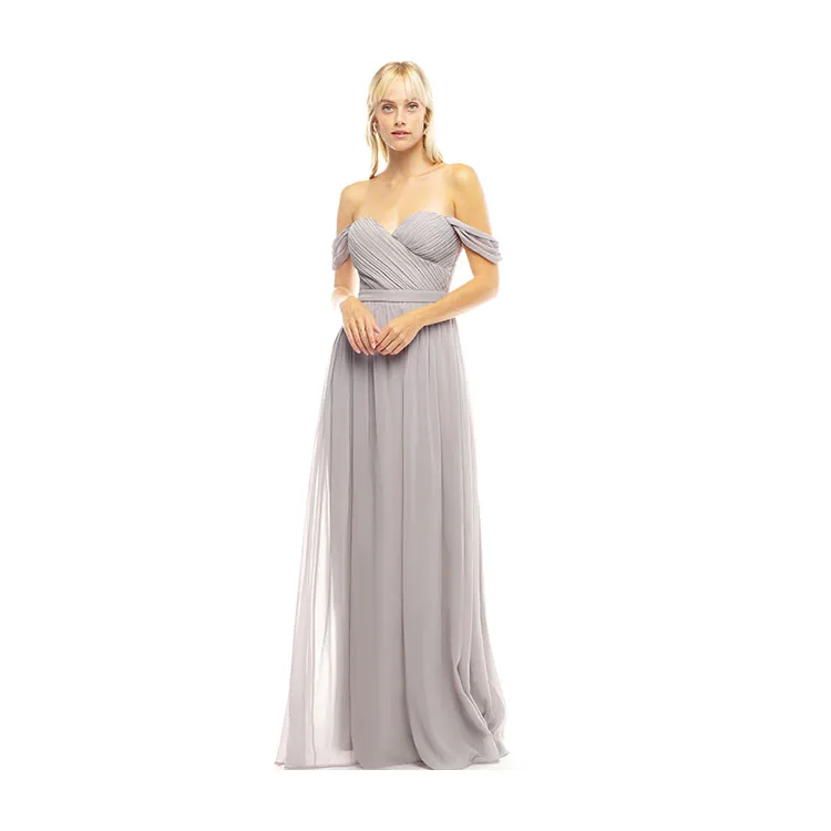 New Chiffon Strapless Backless Bridesmaid Dress Long Bridesmaid Dress