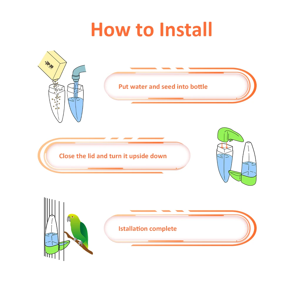 Automatic Bird Water Feeder Food Feeder for Cage Pet Parrot Budgie Lovebirds Cockatiel Bird Water Dispenser for Cage