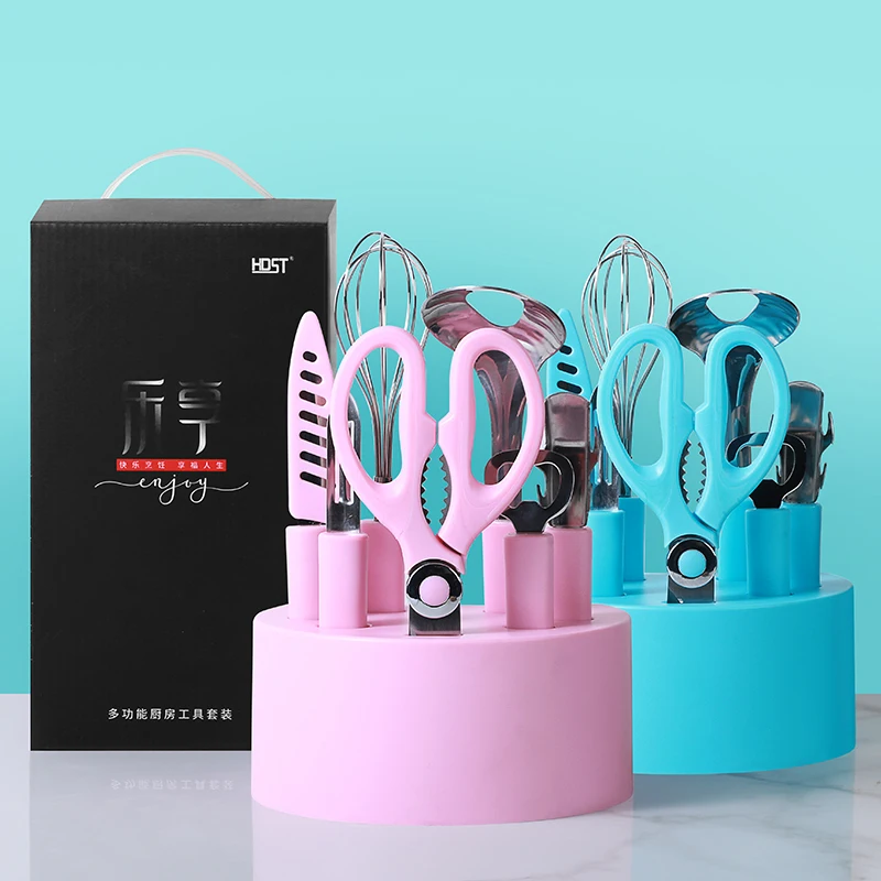 
Gift Sets Promotion for stainless steel small kitchen gadgets tools set with storage box 