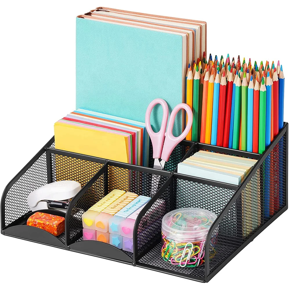 Factory directly supply Student Multi-Function Desktop Storage Rack Seven Grid File Data Storage Rack Desk Organizer