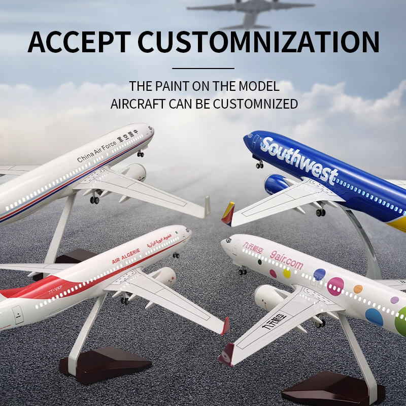 Модель самолета из смолы ABS модель аэробуса 380 Qatar Airways размер 46 см весы 1/160 со светодиодным светом и шасси