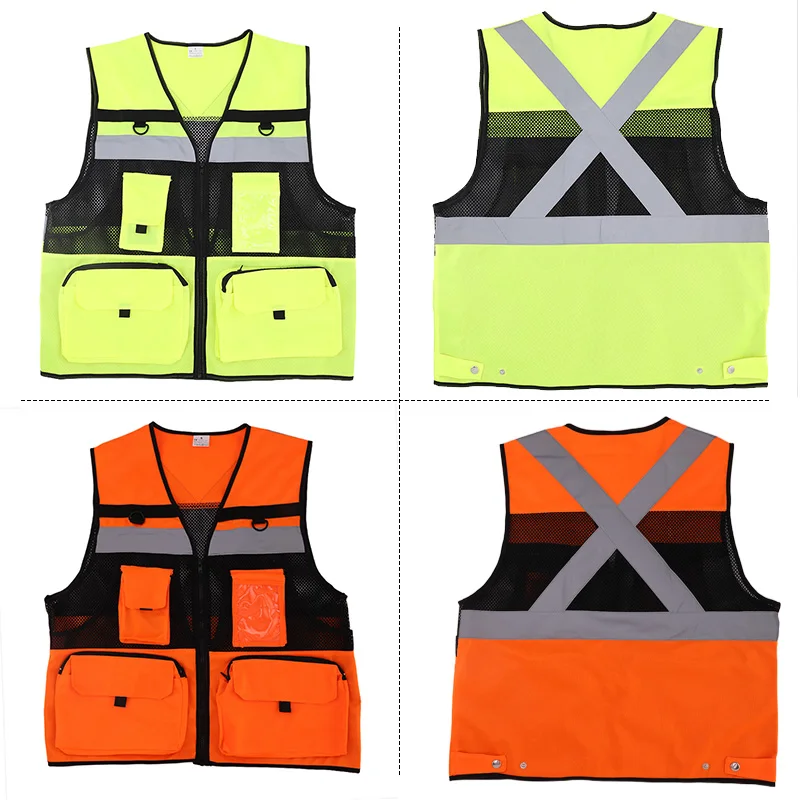 cnss reflective riding traffic vest night driver road construction fluorescent safety vest  high reflective jacket reflective