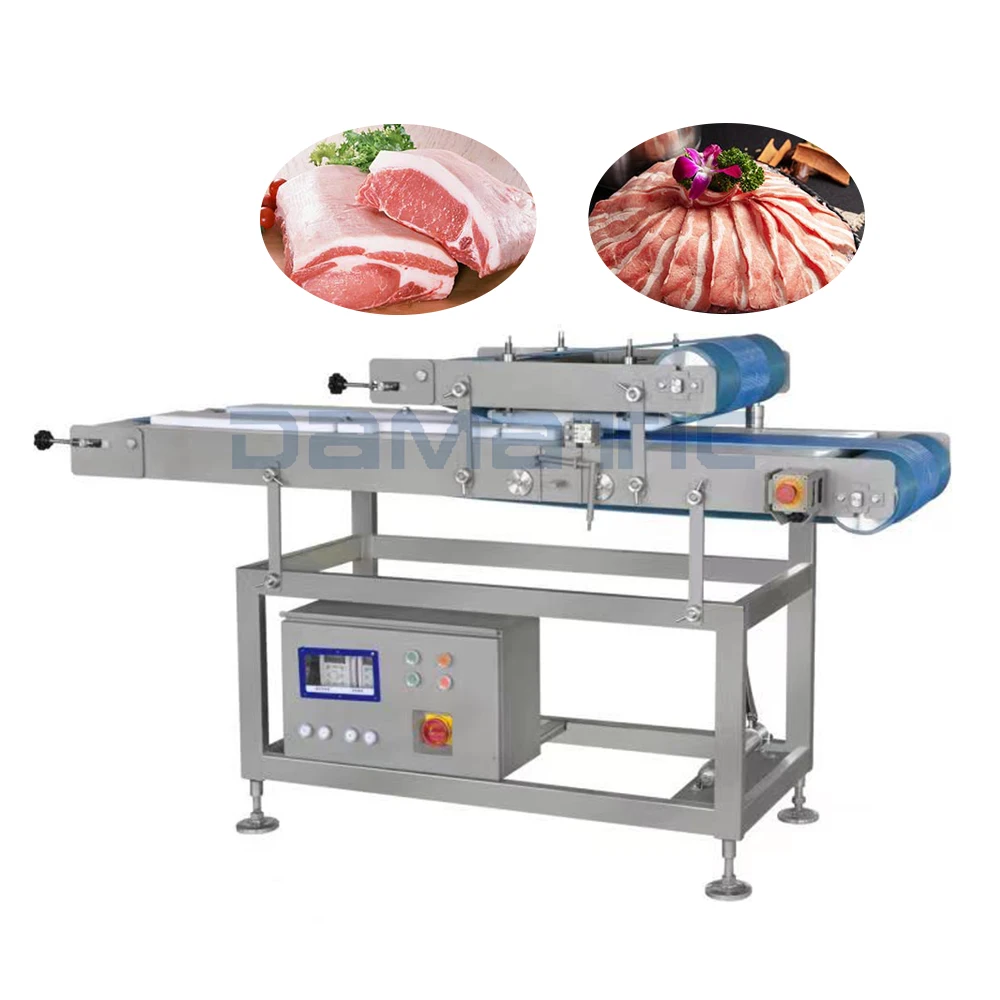 Dual Pressure Cut Stew Meat Heart Shape Fresh Seafood Fish Chicken Mutton Lamb Breast Tenderloin Slicer Slicing Machine For Sale